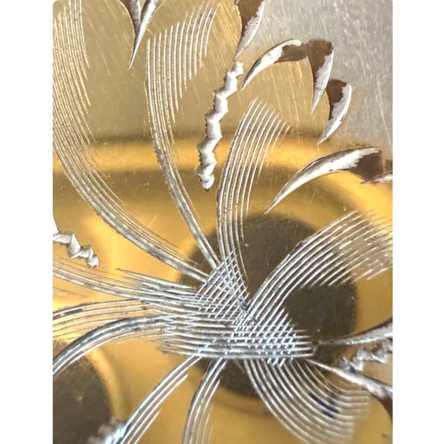 Metal Mid-Century Rex Fifth Avenue Sterling Silver & Vermeil Floral Powder Compact For Sale - Image 7 of 10