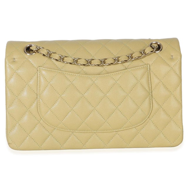 Chanel Olive Quilted Caviar Medium Classic Double Flap Handbag For Sale - Image 4 of 9