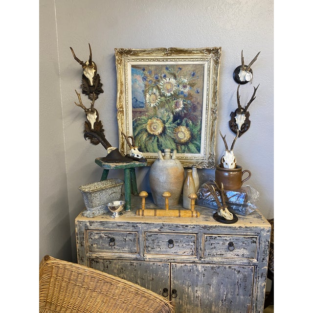 Reclaimed Elm Wood Gray Commode Chest For Sale - Image 10 of 10