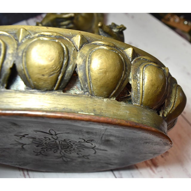 16.75" Tibetan Vajrasattva Bronze Buddha Statuary For Sale - Image 14 of 18
