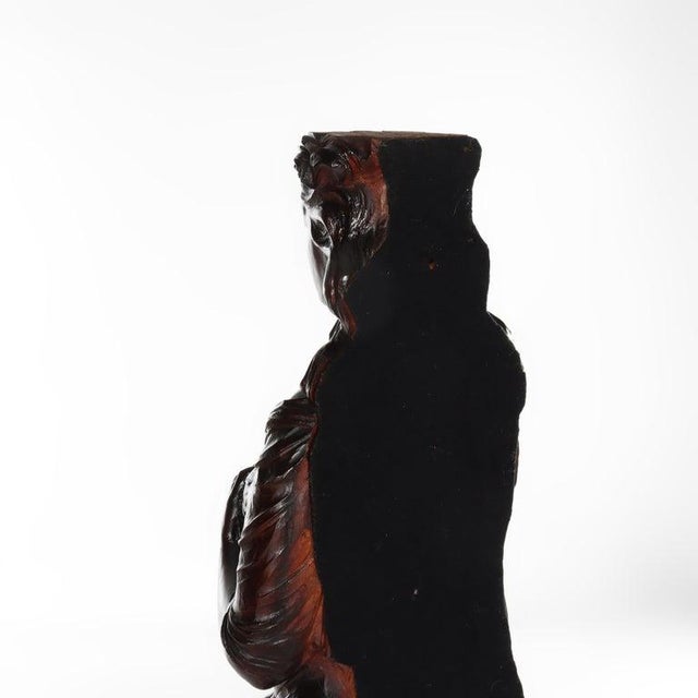 Wood Antique Full Size Carved Mahogany Caryatid Figure of a Classical Woman C1880 For Sale - Image 7 of 13