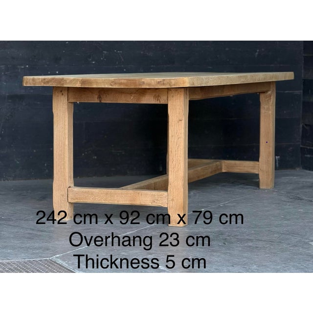 Large Normandy Farmhouse Dining Table in Bleached Oak, 1925 For Sale - Image 13 of 18
