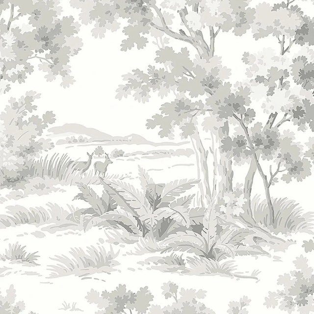 Sample - Borastapeter Countryside Morning Wallpaper in Grey For Sale