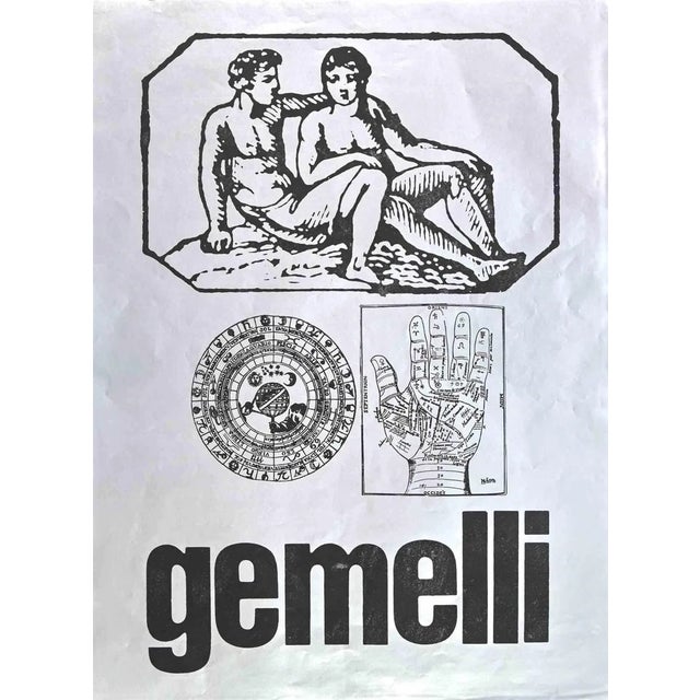 Sergio Barletta, Gemini, Screen Print, 1973 For Sale