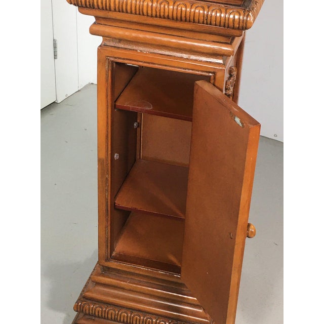 Vintage Carved Wooden Display Pedestal With Interior Cabinet For Sale - Image 4 of 7