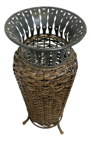 Woven Willow Stick Umbrella Stand, 1950s