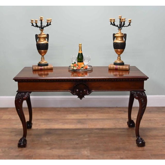 Gold Chippendale Mahogany Console Table, 1920 For Sale - Image 8 of 8