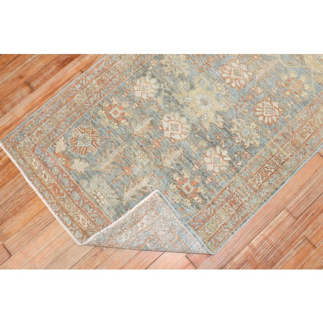 Early 20th Century Zabihi Collection Soft Neutral Antique Malayer Throw Rug For Sale - Image 5 of 6