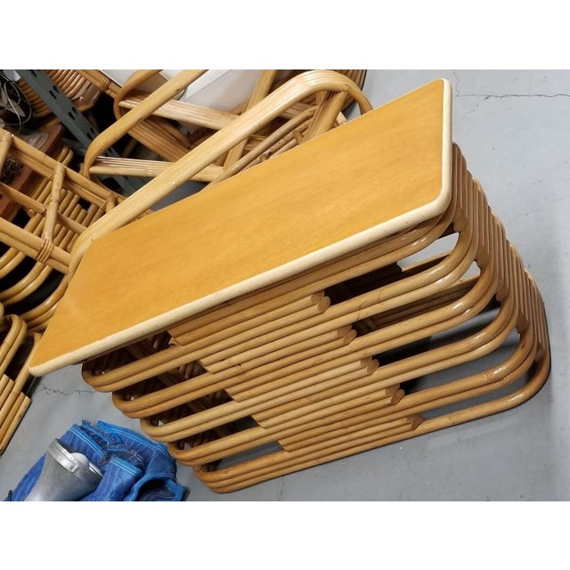 Restored MCM Frankl Style Six-Strand Rattan Sofa, Table, Chair Livingroom Set For Sale - Image 13 of 14