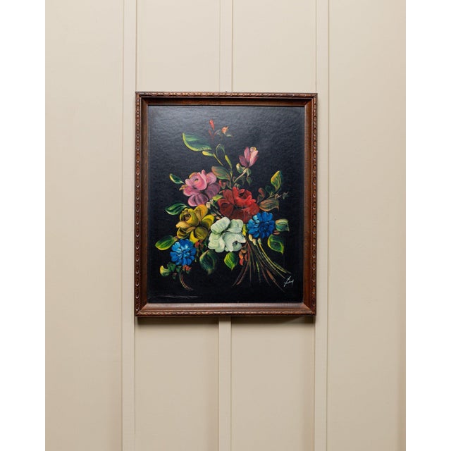 Italian Artist, Flower Bouquet, 1960s, Oil Painting, Framed For Sale - Image 11 of 12