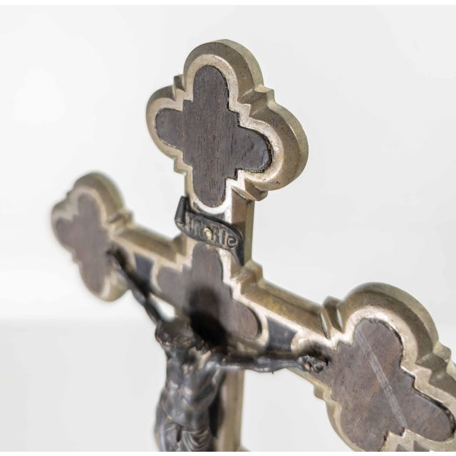 Early 20th Century Continental European Gothic Revival Metal Crucifix For Sale - Image 11 of 13
