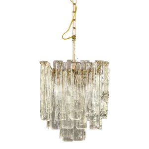 Mid Century Three Tiered Murano Glass Pendant Fixture