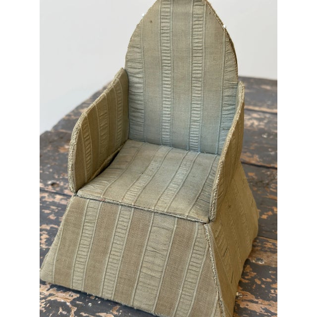 Vintage Miniature Pin Cushion Seersucker Chair With Hidden Storage, Circa 1920s-30s For Sale In New York - Image 6 of 16