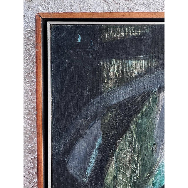 1980s Vintage Abstract Oil Painting by Brazilian Artist Antonio Vitor, 1987 For Sale - Image 5 of 10