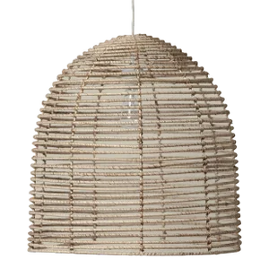 Beehive Chandelier in Natural Rattan