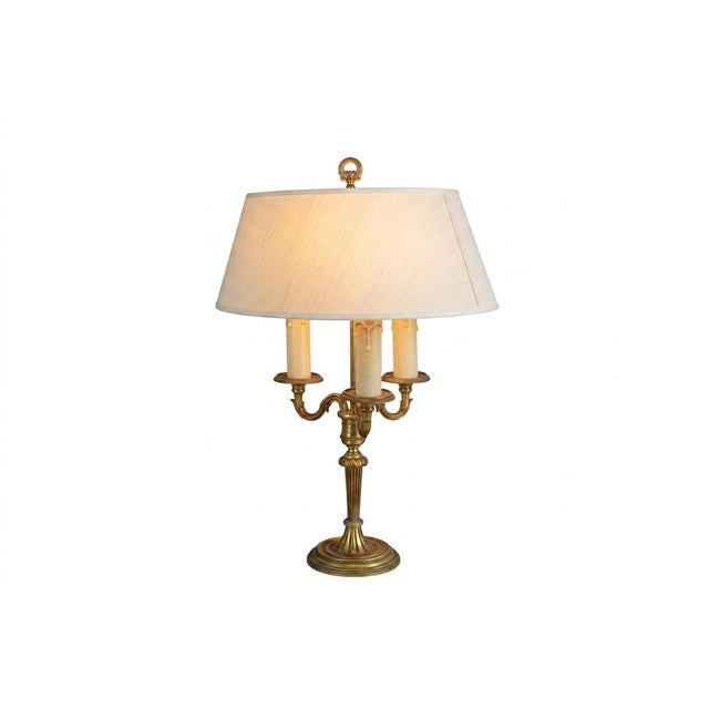 Vintage French Bouillotte Lamp in Gilt Brass, 1950s For Sale - Image 10 of 10