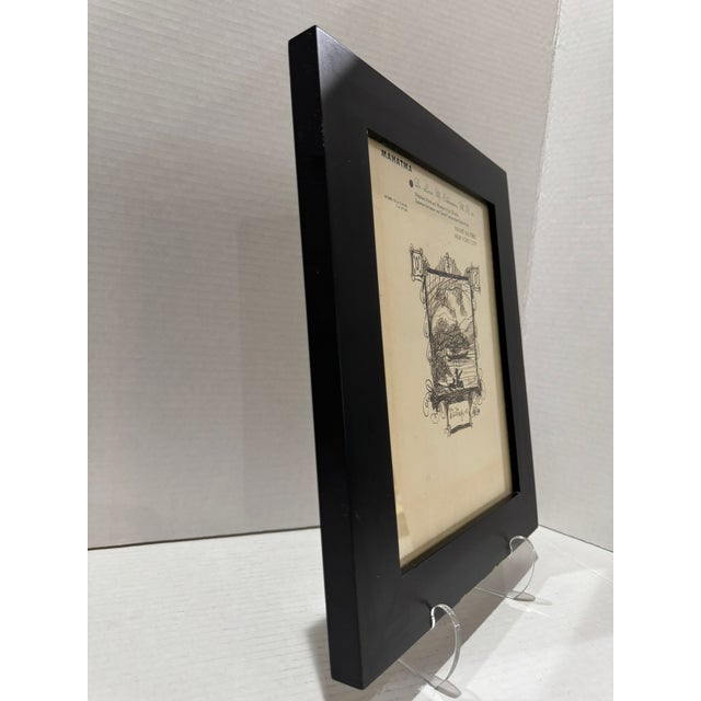 Louis Michel Eilshemius Signed Ink Drawing “Waiting” on Artist Letterhead For Sale - Image 4 of 6