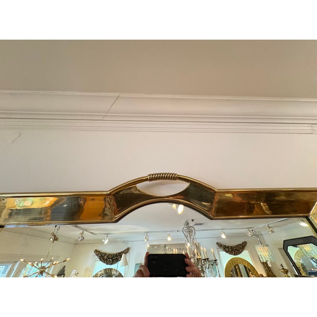 Mid-Century Modern 1970s Italian Modern Brass Tray Mirror For Sale - Image 3 of 8