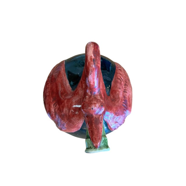 Vintage Flamingo Pitcher | European Ceramic Bird Jug For Sale - Image 4 of 7