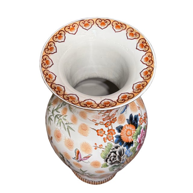 Vintage Chinese Peacock Baluster Vase — Circa 1960 For Sale In Los Angeles - Image 6 of 13