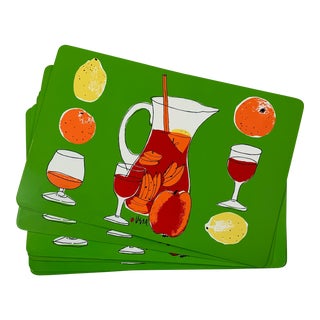Vera Neumann Sangria Theme Plastic Placemats S/8 For Sale
