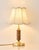 Art Deco Patterned Fabric & Copper-Wood Lamp For Sale - Image 3 of 6