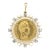 Vintage, Charles X French 40 Francs Coin, Diamond and Cultured Pearl Pendant For Sale