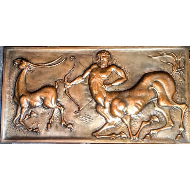 Decorative Panel with Centaur on the Hunt in Embossed Copper by Cellini, Italy, 1969 For Sale - Image 6 of 6