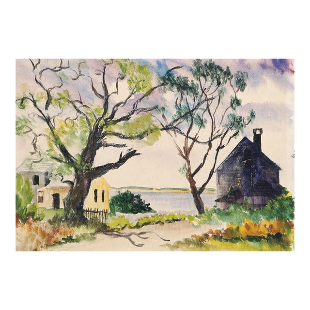 1950s "Provincetown P5.16" Watercolor Painting by Eve Nethercott For Sale