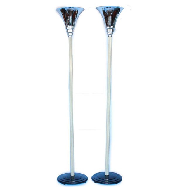 Art Deco Uplighter Lamps, Set of 2 For Sale - Image 7 of 7