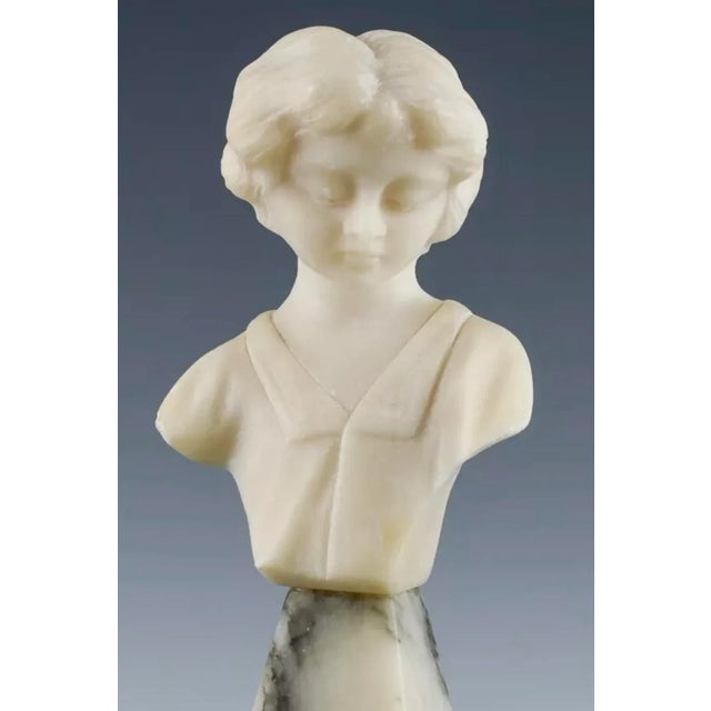 Antique Italian Alabaster Bust of a Boy For Sale - Image 4 of 8