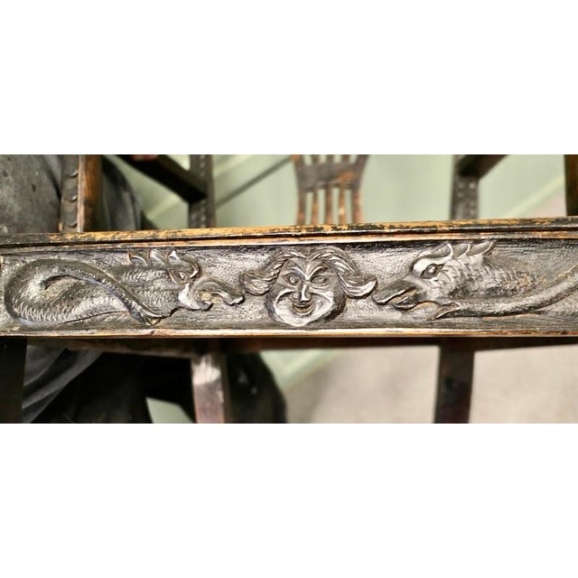 Chippendale Hand-Carved Hall Chair, 1750 For Sale - Image 3 of 8