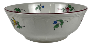 Small Salad Bowl Reverbère Model with Pink Pattern and Textured Exterior by Kg Lunéville, 1980s