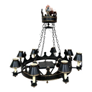 Niermann Weeks Regency Style Tole Chandelier For Sale