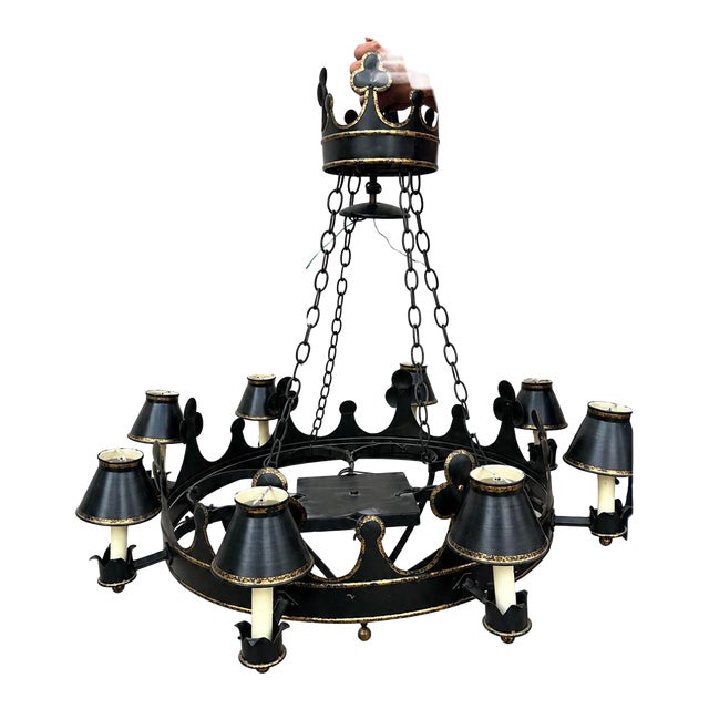 Niermann Weeks Regency Style Tole Chandelier For Sale