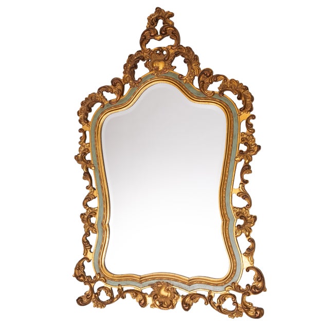 Baroque Louis XV Style Gilded Beveled Mirror, 1950s For Sale - Image 13 of 13