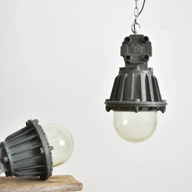 Antique Industrial Maxlume Pendant Light, 1940s For Sale - Image 6 of 8