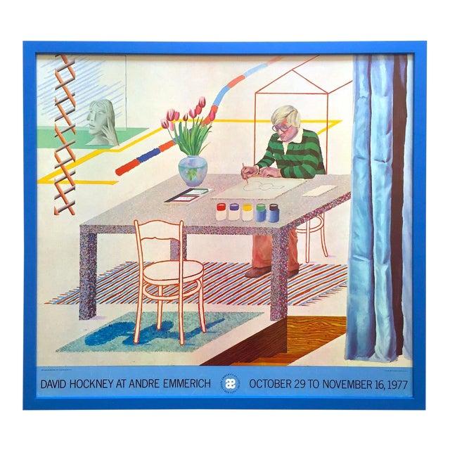 David Hockney Vintage 1977 Lithograph Print Framed Pop Art
