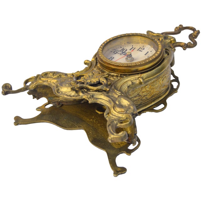 Mid 20th Century Mid 20th Century French Handmade Brass Clock For Sale - Image 5 of 7