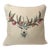 Reindeer With Ornaments Beige Linen Pillow For Sale