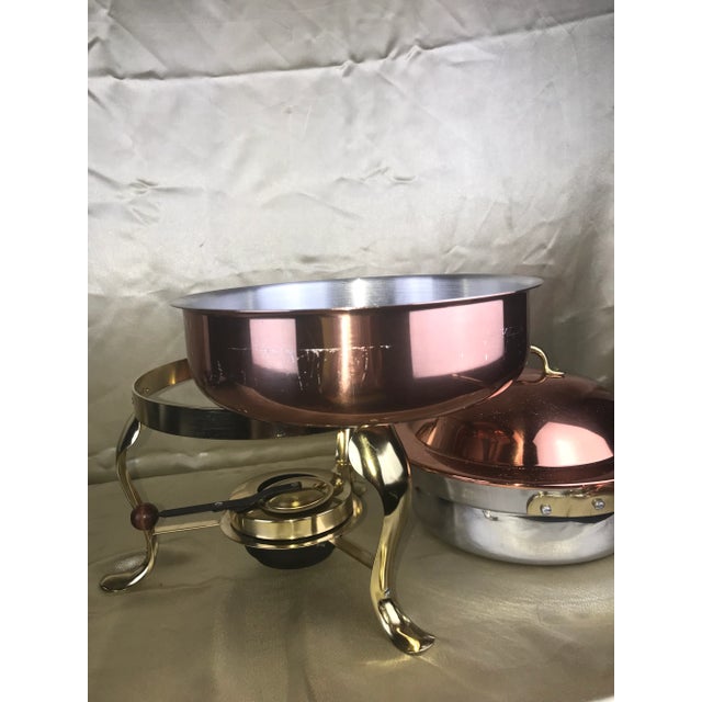 Vintage Brass and Copper Chafing Dish With Long Brass Handle by Ernest Sohn Designs. For Sale - Image 11 of 12
