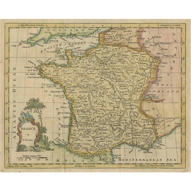 Antique Map of France by Kitchin, 1770s For Sale - Image 6 of 6