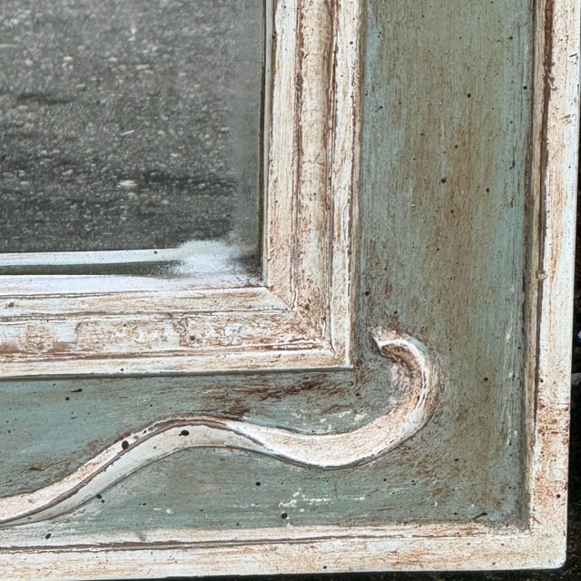 Mid 20th Century Swedish Gustavian Style Trumeau Wall Mirror With Laurel Swags - Newly Painted For Sale - Image 10 of 18