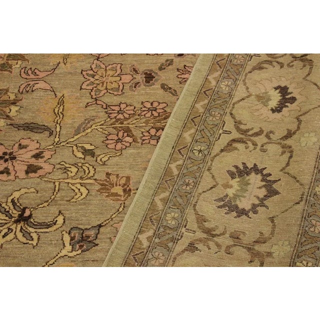 1990s 1990s Boho Chic Kafkaz Lt. Gray/Lt. Brown Wool Rug -10'0 X 13'10 For Sale - Image 5 of 8