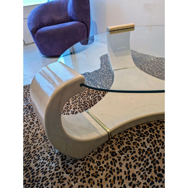 Glass Postmodern Lacquered Coffee Table in the style of Karl Springer, 1980s For Sale - Image 7 of 11