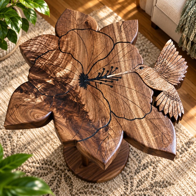Artisan House Butterfly Garden — Original Black Walnut Art Table For Sale - Image 4 of 9