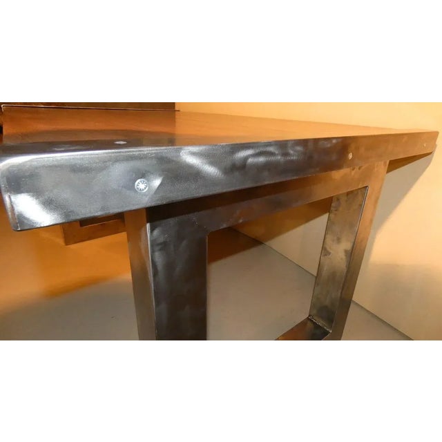 Italian Industrial Mahogany Dining Table from Officina di Ricerca, 1990s For Sale - Image 9 of 18