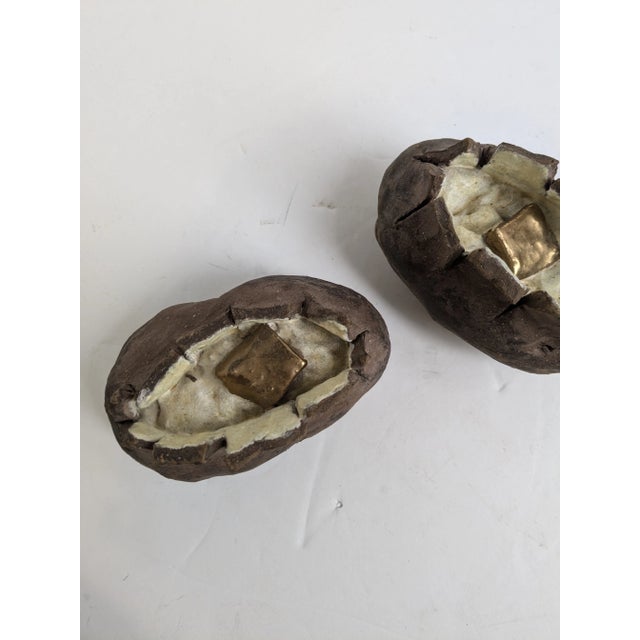 Pair of Artist Signed Ceramic Baked Potatoes, Mid 20th Century For Sale - Image 4 of 11