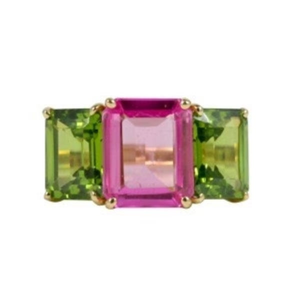 Yellow Christina Addison Mini Yellow Gold Semi Precious Emerald Cut Ring For Sale - Image 8 of 12