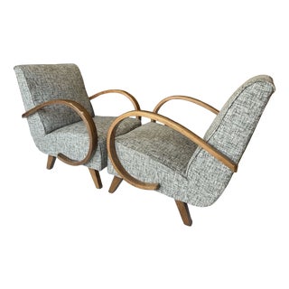 Art Deco Lounge Chairs by Jindrich Halabala, Set of 2 For Sale